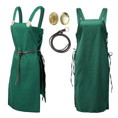 PRICES MAY VARY. Package: 1x medieval apron dress with strap on the side, 2x vintage brooches, 1x waist belt(43.3 inches in Length and 0.4 inches in Wide) High Quality Fabric: Our medieval aprons are made of linen, super comfortable to wear. Size: The size can be open and one size can fit most women, overall length (including shoulder strap):38.2 inches/97cm. Occasions: Suitable for Peasant Wench Cosplay, Halloween, Costume Party, Renaissance Theater and Drama, Medieval Weddings, etc. AFTER SERV Medieval Apron, Viking Apron, Viking Apron Dress, Viking Costume, Viking Wedding, Medieval Wedding, Over Dress, Medieval Costume, Retro Costume