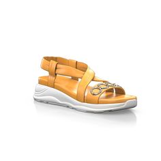 Chunky Sole Sandals 16295 | Girotti Luxury Yellow Leather Sandals, Luxury Orange Sandals With Removable Insole, Luxury Orange Leather Sandals, Modern Orange Sandals With Removable Insole, Modern Orange Leather Sandals, Orange Leather Sandals With Heel Loop, Lady Shoes, Orange Leather, Sport Sandals