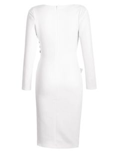 Asymmetric Button Detail White Ruched Midi Dress Black Ruched Midi Dress, Pencil Midi Dress, Casual Dresses For Teens, Midi Pencil Dress, Neck Bodycon Dress, Ruched Midi Dress, Ruched Bodice, Bodycon Midi, Dresses For Teens