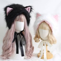 Option: White (ear protector) Black (ear protector) White (hat) Black (hat) Diameter Length(cm)(inch) 56-58/22.04-22.83 Gloves Aesthetic, Cat Ear Hat, Cat Ears Hat, Soft Hats, Outdoor Slippers, Kawaii Accessories, Cat Ear, Cat Hat, Ear Hats