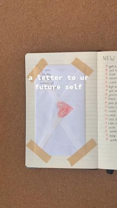 a letter to an future self in a notebook