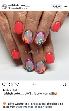 Color Combos, Pretty Nails, Nail Ideas, 10 Things, Pink