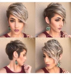 Styling Pixie Cuts, Pixie Undercut, Hair 2018, Short Hair Balayage, Side Bangs, Trending Hairstyles, Short Hair With Bangs, Short Blonde Hair