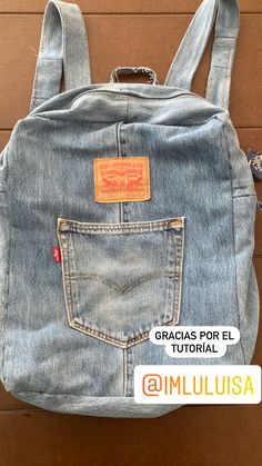 Si Ideas Con Jeans Reciclados, Denim Jeans Ideas, Recycled Denim Bags, Jeans Backpack, Jean Backpack