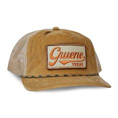 Our vintage inspired corduroy Gruene, Texas hat was designed to resemble the beautiful Fall foliage surrounding the Guadalupe River. Going to Gruene Hall? Take a walk down the hill onto the bridge & have a looksy. The colorful trees won't disappointed! Vintage Curved Brim Baseball Cap For Rodeo, Vintage Rodeo Baseball Cap With Curved Brim, Vintage Snapback Rodeo Hat, Vintage Snapback Hat For Rodeo, Vintage Adjustable Baseball Cap For Rodeo, Brown Adjustable Corduroy Hat, Adjustable Brown Corduroy Hat, Vintage Curved Brim Snapback Hat For Rodeo, Adjustable Vintage Snapback Hat For Rodeo