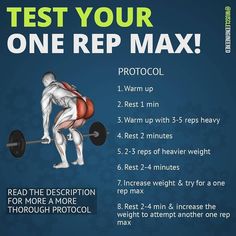 a poster explaining how to test your one rep max