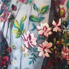 Lasaky - Sheer Multi-color Embroidered Fabric for Dresses, Evening Gowns, Hanfu, and Embroidery Projects Fabric For Dresses, Home Dress, Embroidered Fabric, Dresses Evening, Sheer Dress, Embroidery Projects, Olivia Mark, Knit Dress, Evening Gowns