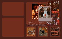 a collage of halloween images with pumpkins and ghostes in the background, along with words that say trick or treat