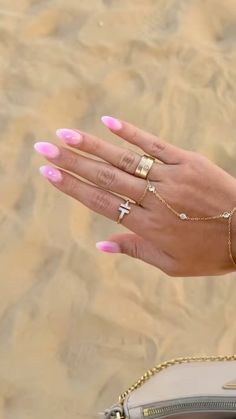 Nails For Rush, Nails For Sorority Rush, Sorority Rush Nails, Nail Designs Preppy Pink, Preppy Nails Pink Tips, Trendy Stacked Pink Jewelry, Aruba Nails, Mexico Nails, Plain Acrylic Nails