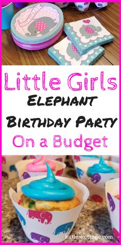 girly elephant themed birthday party on a budget with printable elephant cupcake wrappers Elephant Birthday Party Ideas, Birthday On A Budget, Mom Hobbies, Birthday Party On A Budget, Frugal Homemaking, Elephant Birthday Party, Elephant Cupcakes, Party On A Budget, Birthday Party Girl