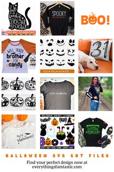 halloween svg cut files for silhouettes and t - shirts