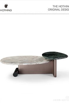 the table is made out of marble and metal