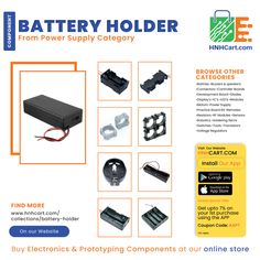 an advertisement for battery holders with instructions on how to use them