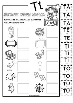 a worksheet with words and pictures to help kids learn how to read the letter t