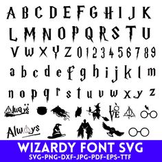 the wizard font and numbers for harry potter