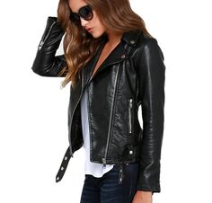 Women Genuine Sheep leather jacket Soft Leather Motorcycle Slim fit Biker Jacket/Coat Winter Jacket summer Excellent Quality Item Description Product Details: Material: Available In Real Leather  Lining: Polyester Lining Color: Black Closure: YKK Zipper Closure Brilliant design, Professional Cut and Premium Stitching Throughout  Cuffs: Zipper Cuffs Pockets: Front Pockets And 1 inner Pocket.                100% Money Back Guarantee!! Shipment Policy:   Please note that our shipment & delivery cycle will take 7-10 days as it's a Pre-sale item. if you required size is not available in our stock it will be shipped from our overseas factory which is based in Pakistan. Customs charges if applicable will be paid by the buyer. Feedback: We Hope That You Leave Positive Feedback on Completely Satisf Fitted Biker Jacket, Chic Fashionista, Net Fashion, Style Evolution, Katherine Pierce, Slim Fit Jackets, Womens Jackets, Real Leather Jacket, Biker Leather