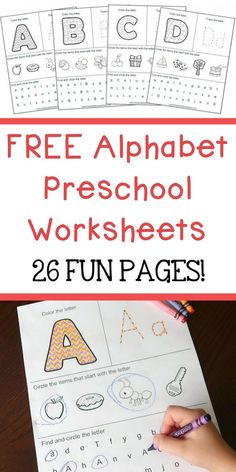 the free printable alphabet worksheets for kids to practice their handwriting and writing skills