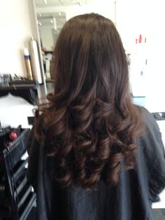 Long curled bouncy blow dry @ Hairworks salon Bolton styled by nic Blow Out Curly Hair Hairstyles, Blow Dry For Curly Hair, Blowout With Curls At The End, Bouncy Blow Dry Curls, Open Curl Hairstyle, Blow Dry With Curls, Bridal Bouncy Blow Dry, Curl Blow Dry, Blowout With Curled Ends