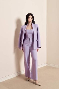 Lavender Suits For Women, Purple Blazer Dress, Lavendar Suit For Women, Purple Suit Women, Elegant Purple Business Blazer, Elegant Purple Office Suit, Tailored Elegant Purple Blazer, Semi-formal Single Breasted Purple Blazer, Formal Suits For Women