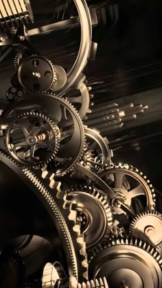 an abstract photograph of gears and wheels in black and white colors, with the focus on the gear