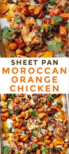 sheet pan moroccan orange chicken with fresh herbs