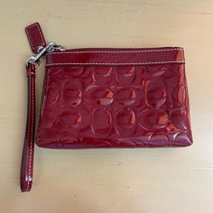 Good As New Never Used Red Clutch Wristlet With Zipper, Red Clutch Wristlet With Zipper Closure, Red Clutch Wristlet For Everyday, Red Clutch Wristlet With Removable Pouch, Red Wristlet Clutch With Removable Pouch, Coach Red Clutch With Removable Pouch, Red Coach Clutch For Gift, Red Coach Wristlet For Everyday Use, Red Coach Clutch As A Gift