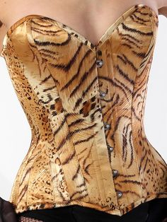 Make this out of actual fake fur tiger print. What Katie Did, Steel Boned Corsets, Lace Tights, Animal Print Fashion, Corsets And Bustiers, Corset Lingerie, A Tiger, July 12, Vintage Lingerie