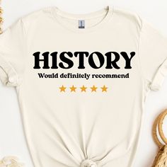 This history shirt makes a totally unique history gift for history teachers and professors, especially during Teacher Appreciation Week and more! Grab this tee today while it's on sale! Delivery Times: ◦ Production: 1 business day on average (maximum: 5) ◦ Shipping: 2 business days on average (maximum: 5) Unisex Fit: ◦ Extra soft, preshrunk unisex t-shirt ◦ Women: Semi-fitted, laidback, rollable, & tuckable ◦ Men: Fitted on upper body & loose around the belly ☞ Size up for a looser fit Soft Materials: ◦ Super soft, preshrunk tee with eco-friendly materials ◦ Black, White, & Navy: 100% soft ring spun cotton ◦ Heather Navy: 65% polyester & 35% cotton ◦ Sport Grey: 90% cotton & 10% polyester History Teacher Shirt, History Teacher Gifts, Funny History, 21st Birthday Shirts, Gifts For History Buffs, Great Grandma Gifts, Funny Teacher Gifts, Goth Shirt, History Teacher