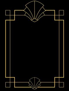 a black and gold art deco frame with an elegant design in the shape of a rectangle