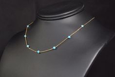 This delicate handmade necklace features 7 genuine Turquoise Gemstones wrapped in 14k Gold Filled or Sterling Silver made in the length of your choice. This dainty beaded necklace is easy to wear alone or layered with other necklaces. A classic and simple everyday piece that will make fashion look effortless. Customize yours by choosing your metal and length. This necklace design is also available in different gemstones. Makes a great gift to add to any gemstone lover's collection. Perfect to gi Elegant Turquoise Wire Wrapped Beaded Necklace, Dainty Turquoise Necklace With Tiny Beads, Dainty Beaded Turquoise Necklace, Turquoise Beaded Necklace, Make Fashion, Turquoise Bead Necklaces, Stone Wrapping, Sleeping Beauty Turquoise, Genuine Turquoise