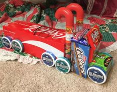 an assortment of candy and candies sitting on the floor