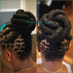 Barrel Rolls Locs Women, Barrels Locs, Barell Roll Locs, Barrel Updo Locs, Barrell Roll Loc Styles, Loc Updo Styles Long, Petal Mohawk