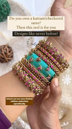 Aadhira (@aa.d.h.i.r.a) • Instagram photos and videos Aari Bangle Design, Handmade Bangles Ideas, Thread Bangle Designs, Tread Bangles, Diy Bangles