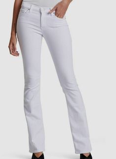 $185 Hudson Women Slim-Fit White Stretch Jeans Wide-Leg Denim Pants Size 25 Description Wide Leg Slim Fit Zip fly with button closure Five-pocket style 90% cotton, 8% polyester, 2% elastane Machine wash, tumble dry Imported About Us We sell only 100% authentic clothing from new with tags to gently used. We have a 100% authentic or money back guarantee on every item we sell. Items are listed daily so make sure to put us on your favorite! Most of our items come from a nationwide high end dept stor White Mid-rise Wide Leg Denim Pants, White Slim Fit Denim Bottoms, White Full-length Cotton Flare Jeans, White Stretch Jeans, White Stretch Full-length Jeans, Denim Jeans Pants, White Non-stretch Denim Pants, Jeans Wide, Wide Leg Denim