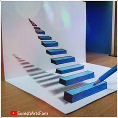 learn how to draw a 3D steps in paper. This 3D steps trick art drawing will make you so awesome after drawn this trick art. So that, every friends will fell illusion by seeing this 3D pencil drawing. I have explained this 3D steps trick art is very easy step by step drawing with very clear and smooth editing for nice understanding, because it will make you to learn easy. 
#Trick_art #3D_drawing #Pencil_Drawing  #Step_by_step #optical_illusion #illusion_drawing Drawing Guitar, 3d Illusion Drawing, Satisfying Painting, Illusion Tricks, Trick Art, Hb Pencil