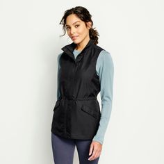 Pack-And-Go Packable Travel Vest | Orvis Travel Vest, Packable Rain Jacket, Vests For Women, Fly Shop, Summer Clearance, Wind And Rain, Vest Outfits, Fleece Vest, Leggings Design