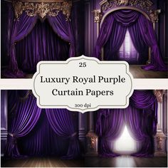 luxurious royal purple curtain papers for photoshopping