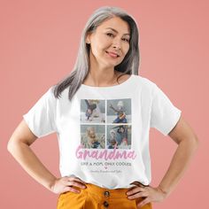 Grandma Photos, Nana T Shirts, Cute Love Heart, Like A Mom, Cadeau Photo, Personalized Grandma, Gifts For Grandparents, Grandparent Gifts, Womens Basic