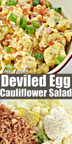 this deviled egg cauliflower salad is an easy and delicious side dish