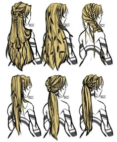 how to draw long hair step by step