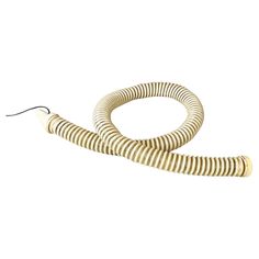 a white and black striped hose on a white background with the cord connected to it