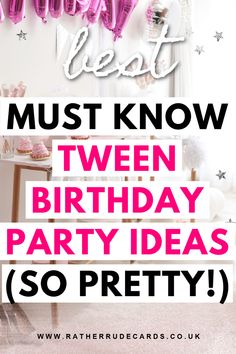 Best tween girl birthday party ideas for an 11th or 12th birthday party 11 Bday Party Ideas, Ideas For 12th Birthday Party Girl, Ideas For 11th Birthday Girl, Birthday Party Ideas 12th Girl, Preteen Birthday Party Ideas Girl, 12 Year Girl Birthday Party Ideas, 11 Birthday Ideas Girl, 11 Year Birthday Party Ideas Girl, 12th Birthday Party Ideas For A Girl