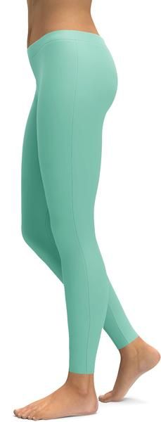 Solid Mint Green Leggings Green Casual Tights For Spring, Casual Green Tights For Spring, Casual Footless Leggings For Summer, Spring Footless Yoga Tights, Footless Tights For Yoga In Spring, Trendy Spring Yoga Tights, Trendy Yoga Tights For Spring, Spring Yoga Footless Leggings, Dark Blue High Heels