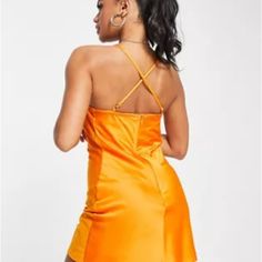 Cowl Cami Dress Makble, 12 Orange Us Size 8 X41 Orange Spaghetti Strap Lined Dress, Orange Lined Mini Dress, Cowl Neck Dress Orange, Orange Mini Sleeveless Dress, Orange V-neck Bodycon Party Dress, Orange Bodycon Midi-length Mini Dress, Draped Bodycon Dress, Floral Tea Dress, Orange Floral Print V-neck Mini Dress