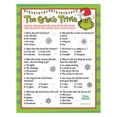 the grin trivia game is shown in green and red