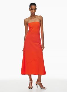 RESOLUTION DRESS | Aritzia Crepe Bridesmaid Dress, Crepe Maxi Dress, Glam Chic, Strapless Maxi, Strapless Maxi Dress, St Tropez, High Fashion Street Style, Dress Cuts, Crepe Fabric