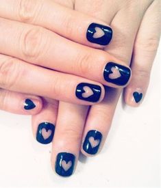 black black heart Nail Art Designs, Heart Nail Designs, Simple Nail Heart Nail Designs, Space Nails, Kiss Nails, Heart Nail Art, Heart Nail, Pretty Nail Art Designs, Nails Black, Pretty Nail Art