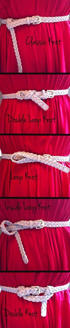 5 Easy Ways To Knot A Belt Dressing Ideas For Women, How To Wear Belts, Belt Knots, Dressing Ideas, Diy Vetement, Belt Tie, Braided Belt