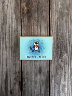 a sticker with an image of a penguin on it that says i love you like the other