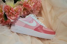 Pink Air Force 1 - Custom Nike Air Force 1 - Pink Tones Custom Air Force 1s, Custom Nike Air Force 1 Pink, Nike Air Force 1s Pink Custom **PRICE INCLUDES THE SHOES PLUS THE ARTWORK PLUS SHIPPING ** I make custom, made-to-order, 100% hand-painted shoes. All shoes are unique and no two pairs of shoes will have the exact same design! Nike Shoes Blush, Luxury Pink Casual Custom Sneakers, Nike Air Force 1 Fontanka Foam Pink, Pink Air Force Ones Custom, Luxury Nike Custom Pink Sneakers, Nike Air Force 1 Pink, Pink Air Force 1, Air Force 1 Pink, Pink Nike Air